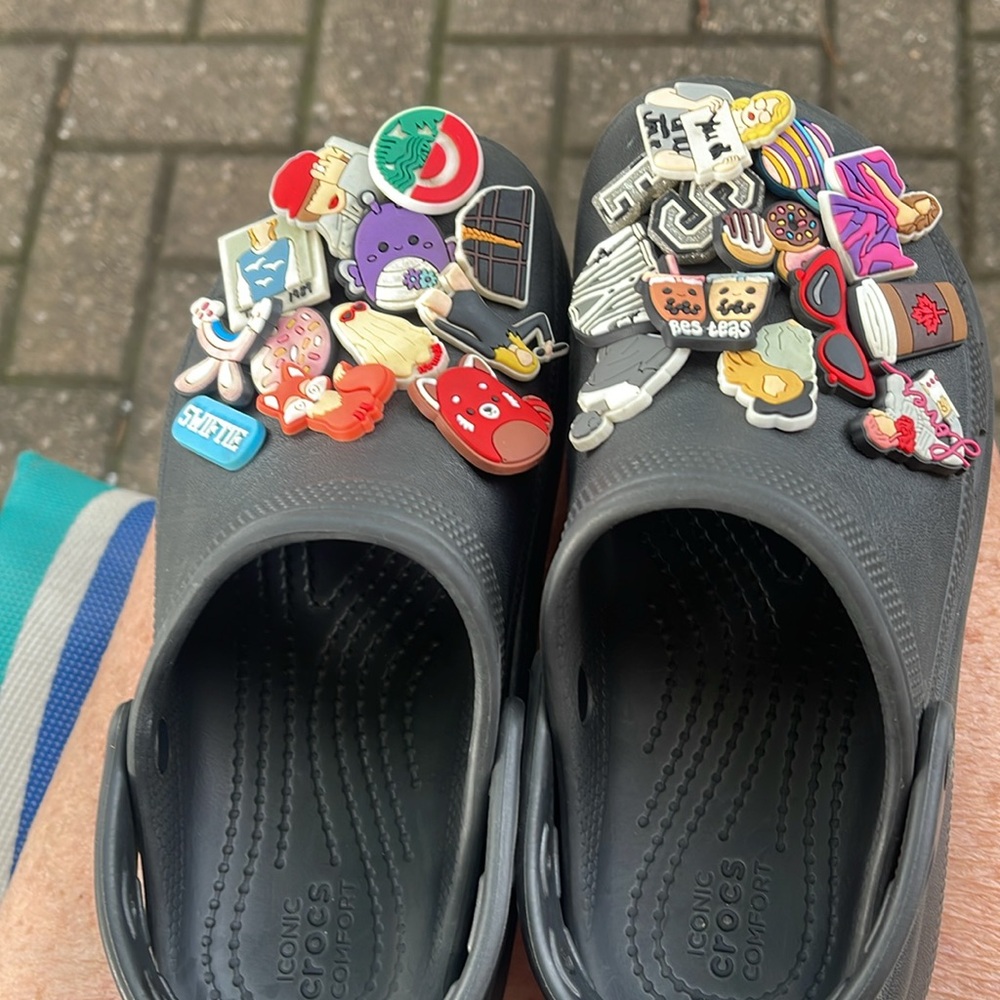 Kids Black Crocs with #Swiftie hobbits
